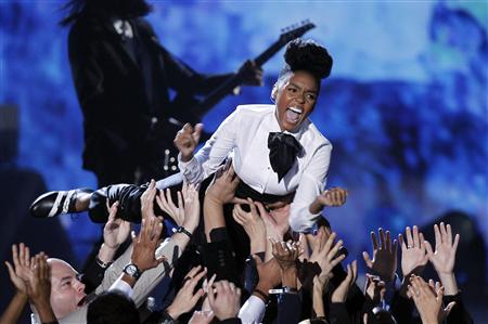 Janelle Monae performs "Cold War" at the 53rd annual Grammy Awards in Los Angeles