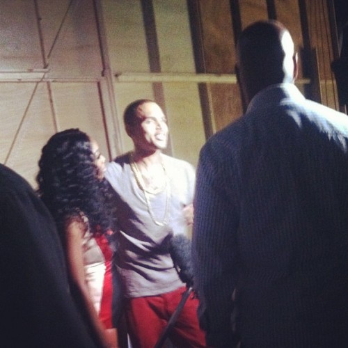 OnSet of Brandy's "Put It Down" Video with Chris Brown
