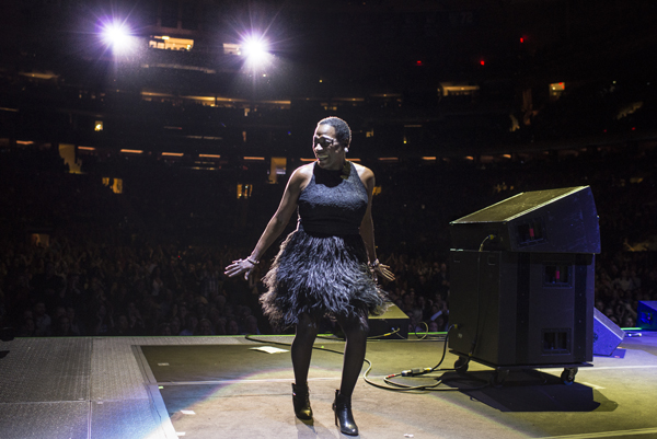 NEW YORK, NY - February 19, 2016 - Sharon Jones and the Dap-Kings perform at Madison Square Garden in an opening set for Daryl Hall and John Oates.